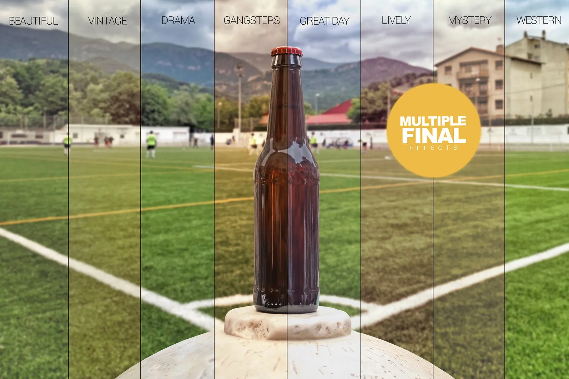 啤酒瓶外观设计效果图实景演示样机 Beer Presentation Mockup插图(3)