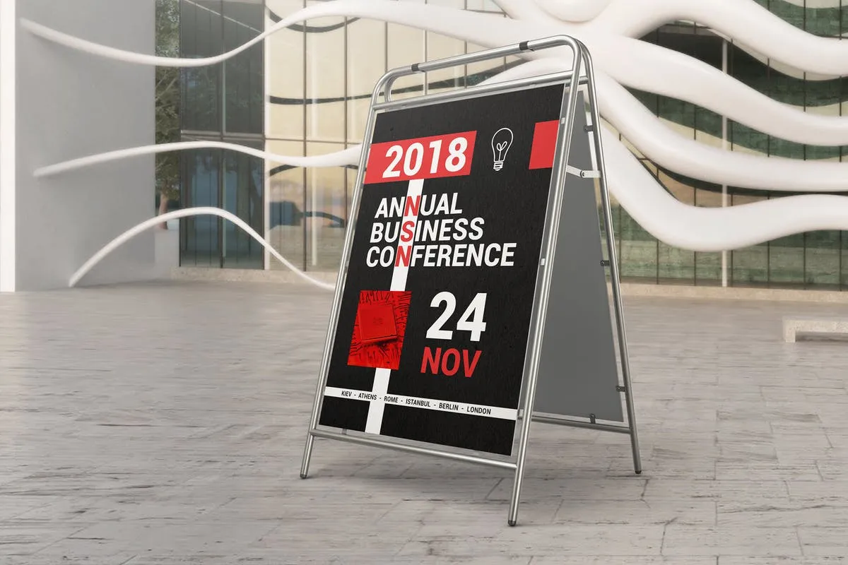 户外广告牌广告展架样机02 Advertising Stand Mockups 02插图