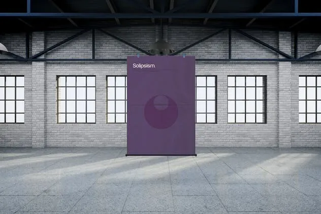 布料质地卷轴广告海报样机模板 The Fabric MockUp插图(4)