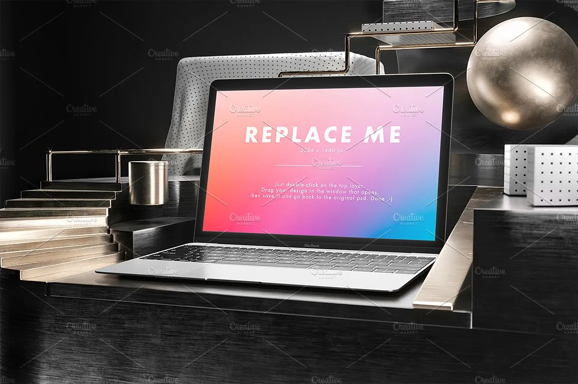 创意的Macbook展示模型Mockups打包下载[psd]插图(3)