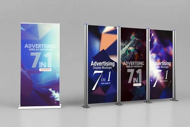 高品质易拉宝海报广告展示样机模板 Advertising Display Mockups插图(8)