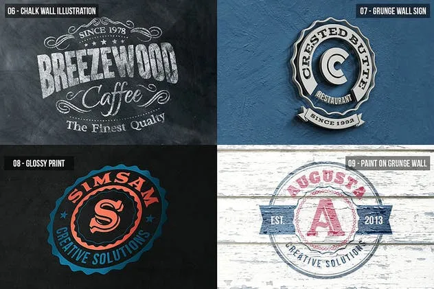 多应用场景复古品牌Logo设计样机模板 Photorealistic Logo Mock-Ups Vol.2插图(3)