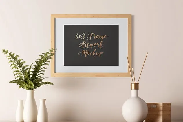 实木画框展示样机套装V3 Light Interior Frame Artwork Mockup – Set 3插图(2)