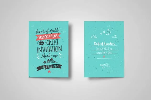 创意节日派对邀请函/贺卡样机 Invitation / Greeting Card Mock-Up插图(7)