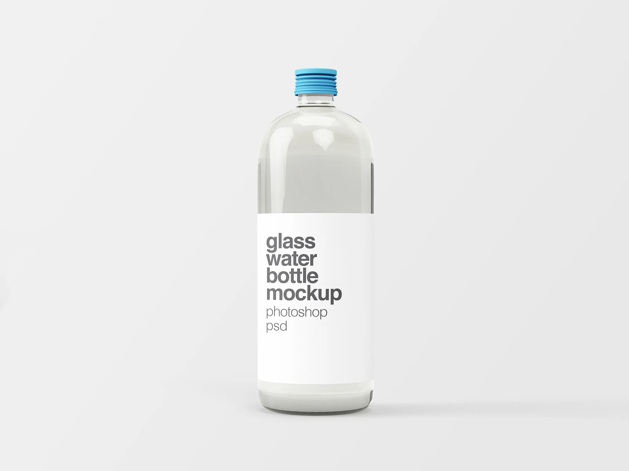 饮用水玻璃瓶外观设计图样机模板 Glass Water Bottle Mockup插图