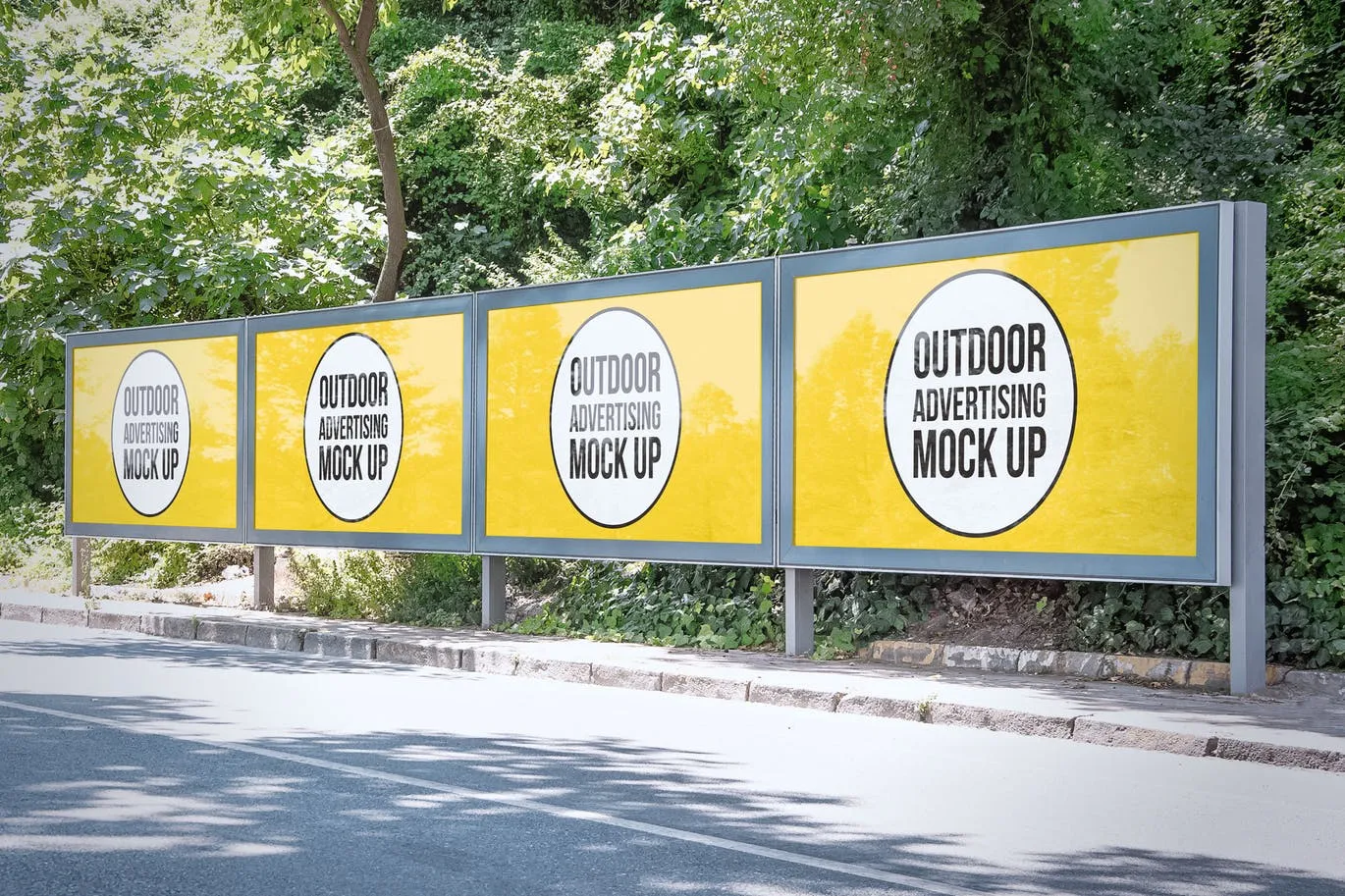 户外广告牌效果图样机模板#1 Outdoor Advertisement Mockup Template #1插图