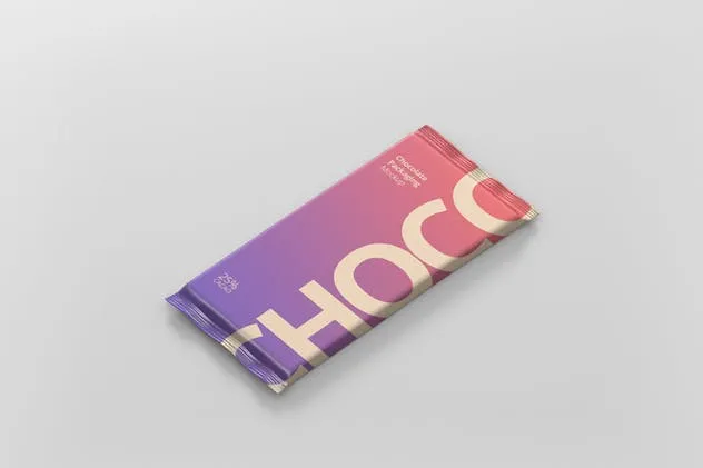 巧克力铝箔包装设计样机 Foil Chocolate Packaging Mockup插图(1)