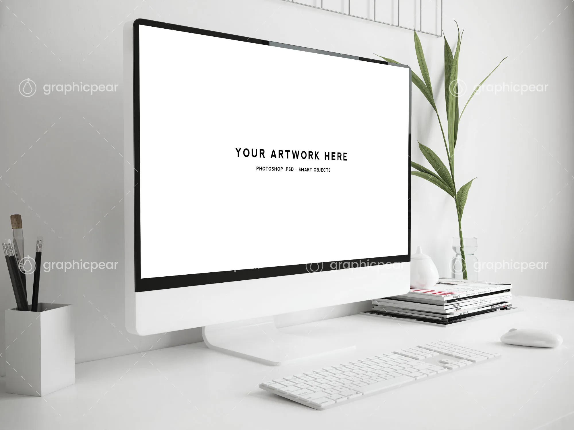 Mac台式电脑办公场景样机插图(5)