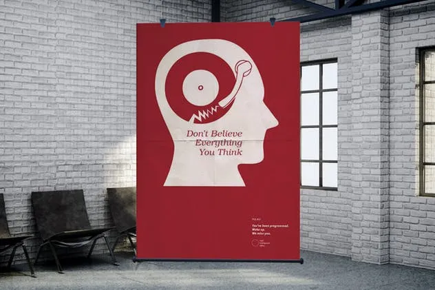 布料质地卷轴广告海报样机模板 The Fabric MockUp插图(5)