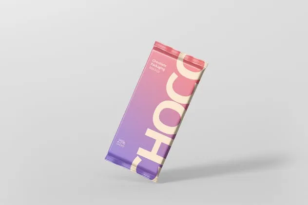 巧克力铝箔包装设计样机 Foil Chocolate Packaging Mockup插图(2)
