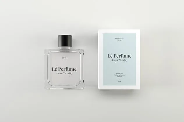 香水化妆品玻璃瓶外观设计展示样机 Perfume Mockups插图(2)