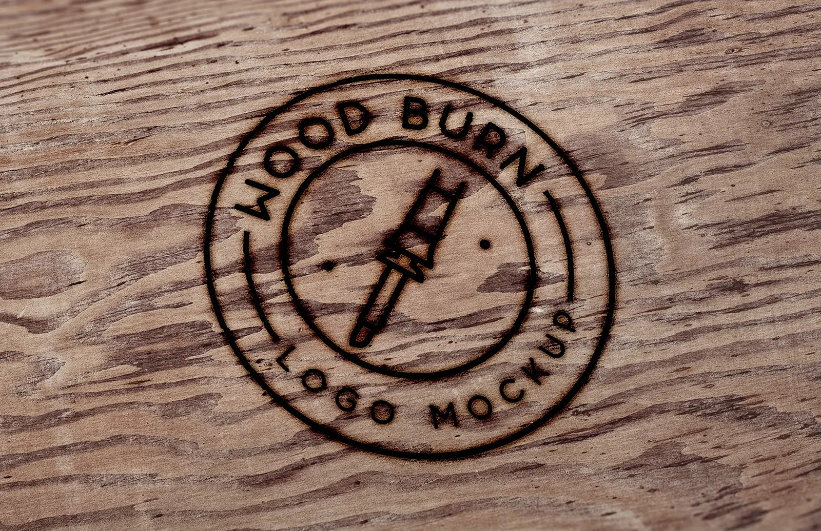 灼烧效果 Logo 展示样机 Wood Burn Logo Mockup插图(1)