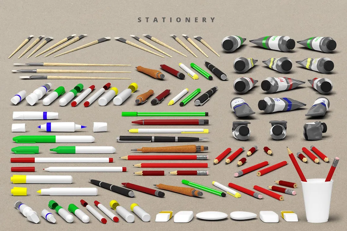 4K高品质的高端前视图办公场景元素VI样机展示模型mockups插图(6)