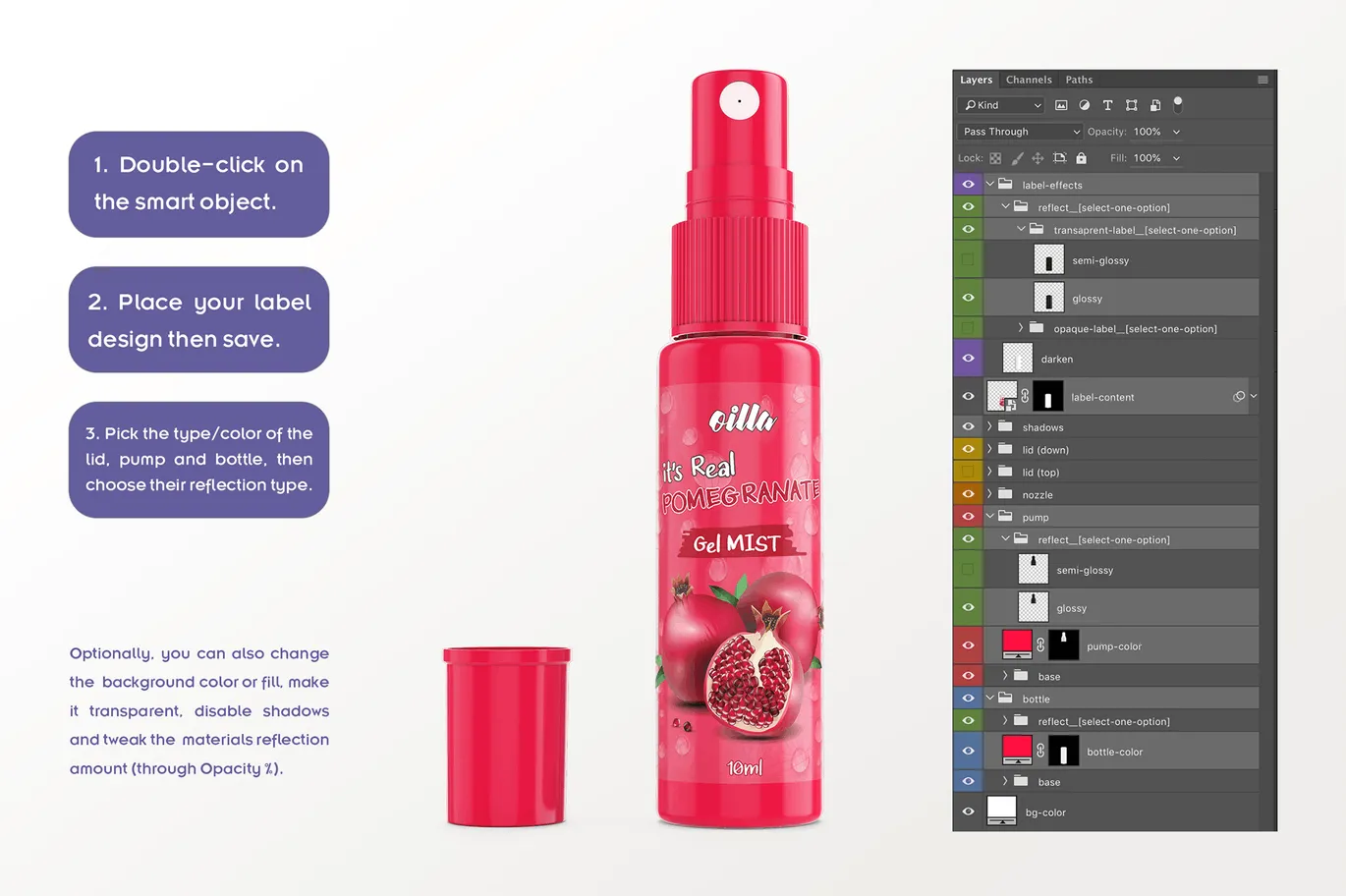 保湿喷雾瓶外观设计样机模板[10ml规格] Spray Bottle Mockup v. 10ml-A插图(7)