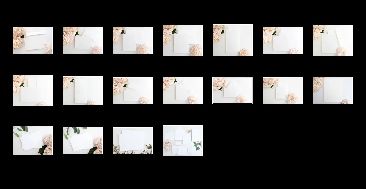 华丽的粉红绣球花便签卡片样机模板 Blush Card Mockups Bundle插图(2)