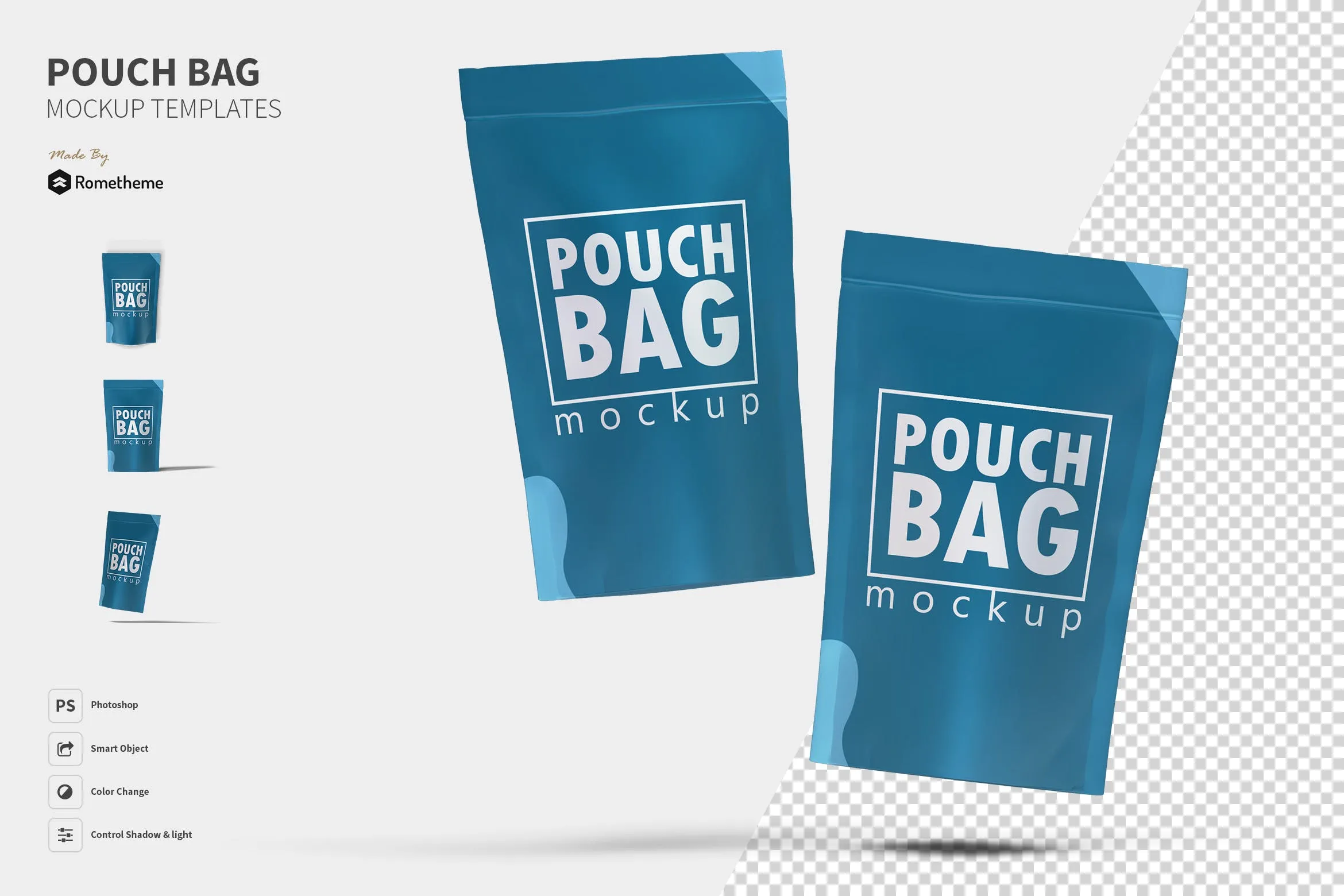 自封袋包装外观设计图像素设计精选 Pouch Bag#8211; Mockup FH