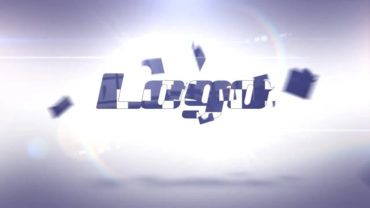 飞入动画改变徽标像素设计精选AE模板