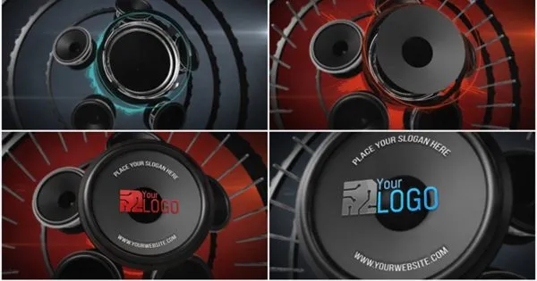 音响设备品牌Logo标志像素设计精选AE模板 Sound Logo