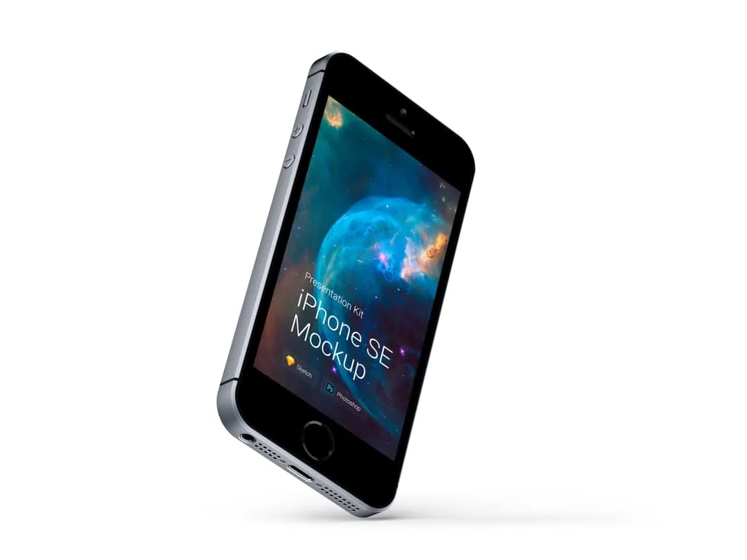 超级主流桌面#038;移动设备样机系列：iPhone SE 智能手机样机 [兼容PS,Sketch;共3.13GB]