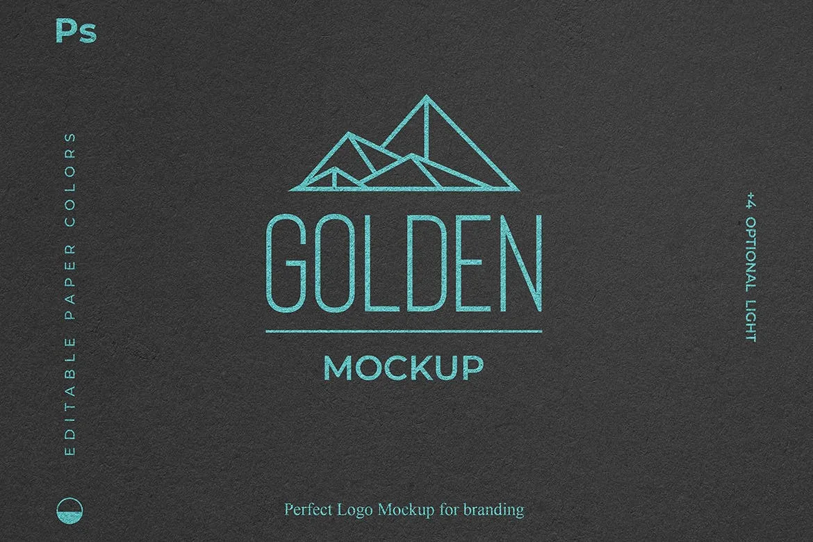 烫金印刷工艺Logo设计效果图样机 Gold Foil Paper Logo Mockup插图(1)