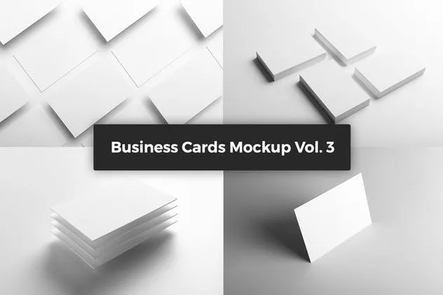 简约实用企业名片设计演示样机模板v3 Business Cards Mockup Vol. 3插图(6)