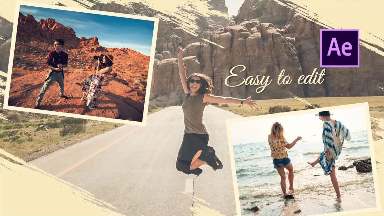 灵感幻灯片照片展示像素设计精选AE模板