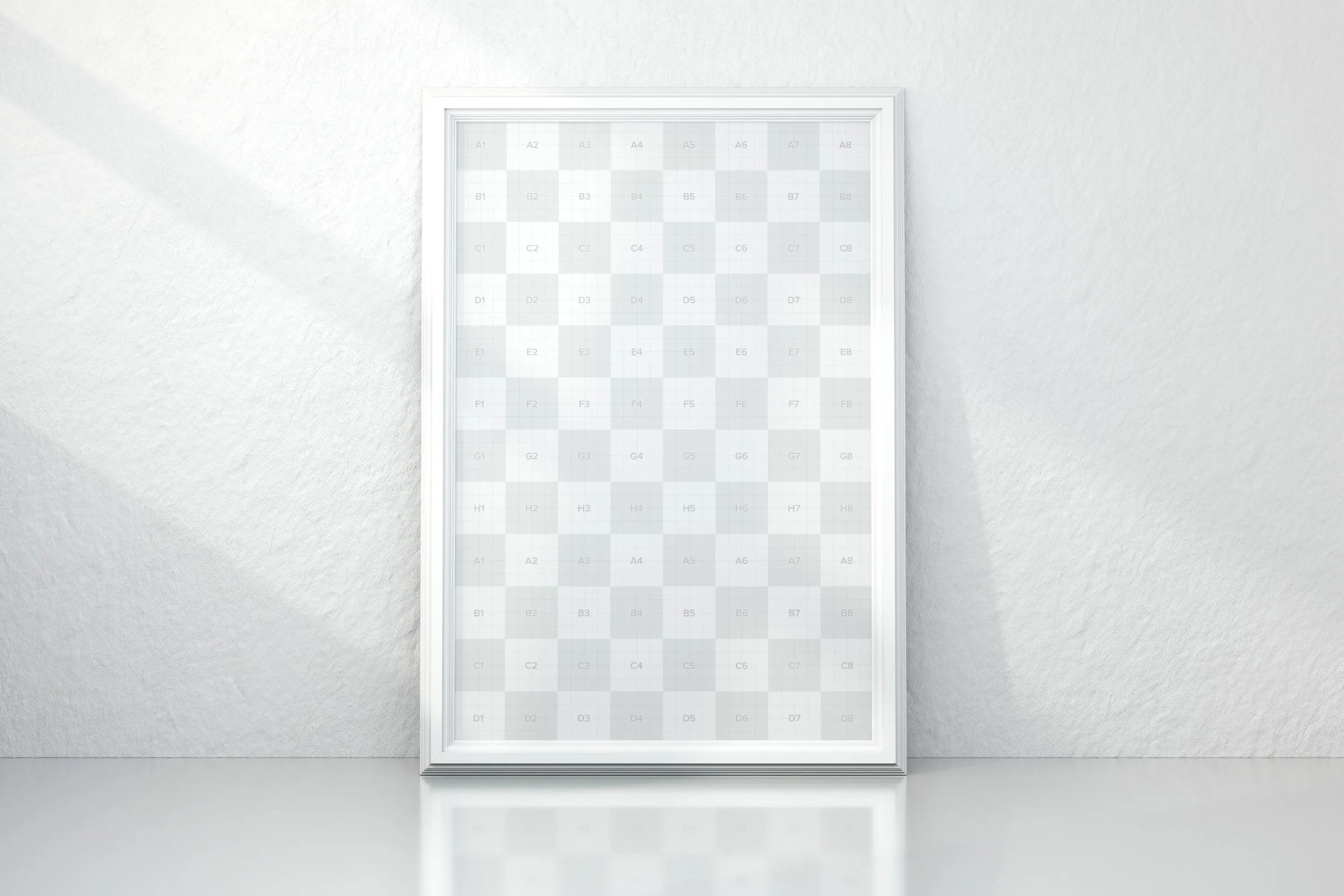 带框大肖像画布画框样机模板素材 Framed Large Portrait Canvas Mockup插图