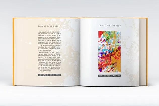方形精装图书封面效果图样机素材库精选 Square Book Mock-Up插图(8)