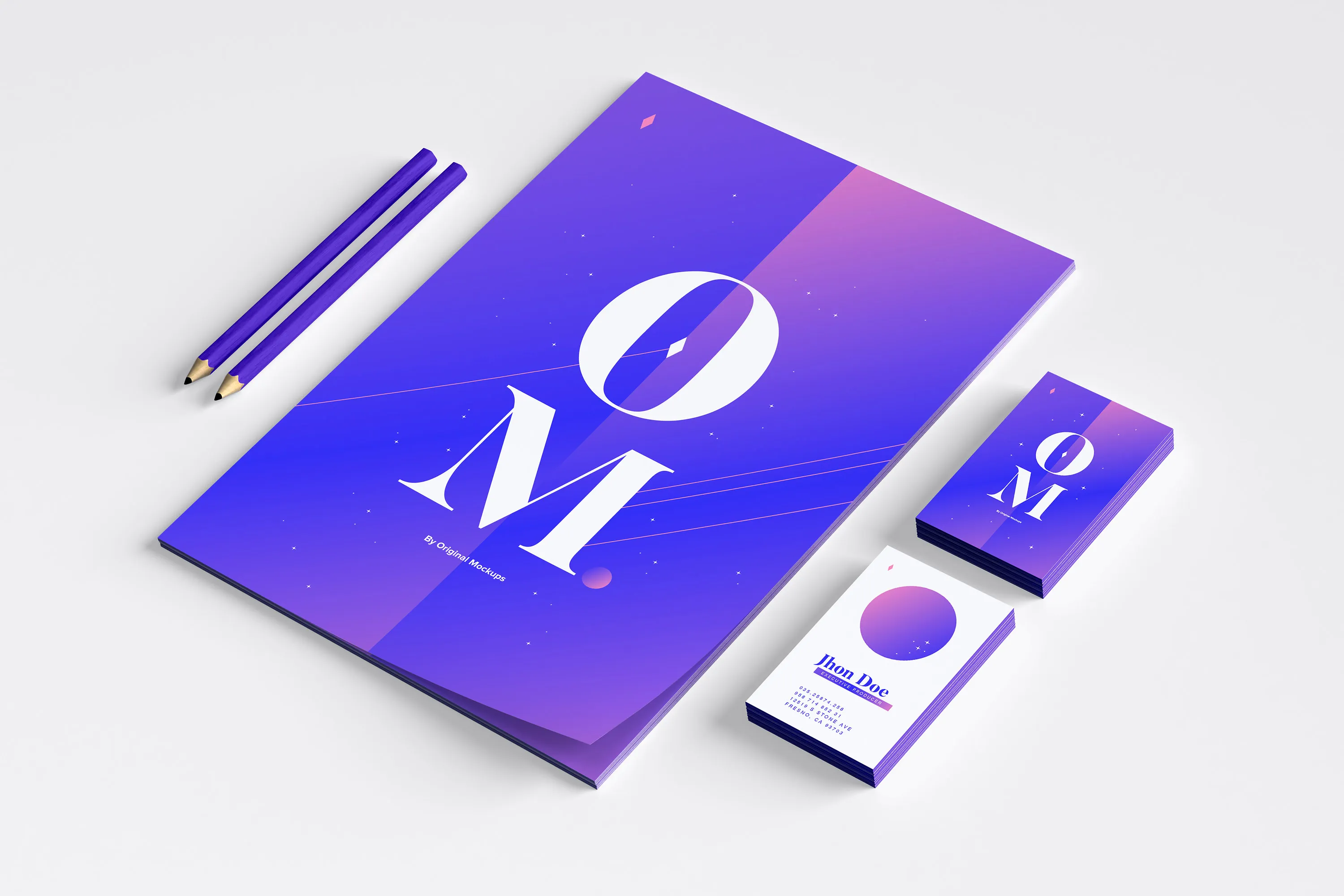 品牌VI设计案例预览办公用品套装样机03 Stationery Mockup 03插图(1)