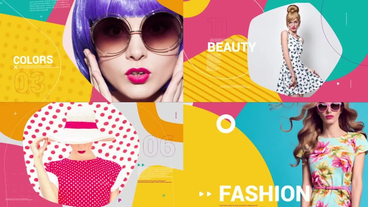 炫酷明亮时尚动态动画照片展示像素设计精选AE模板