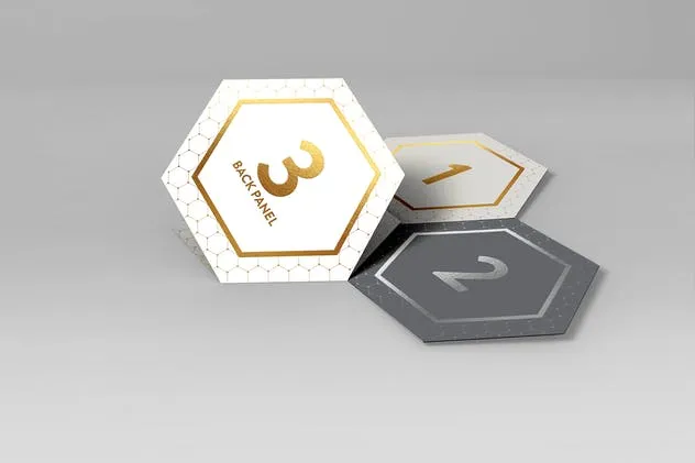 六角形折叠式小册子样机 Hexagon Fold Out Style Brochure插图(6)