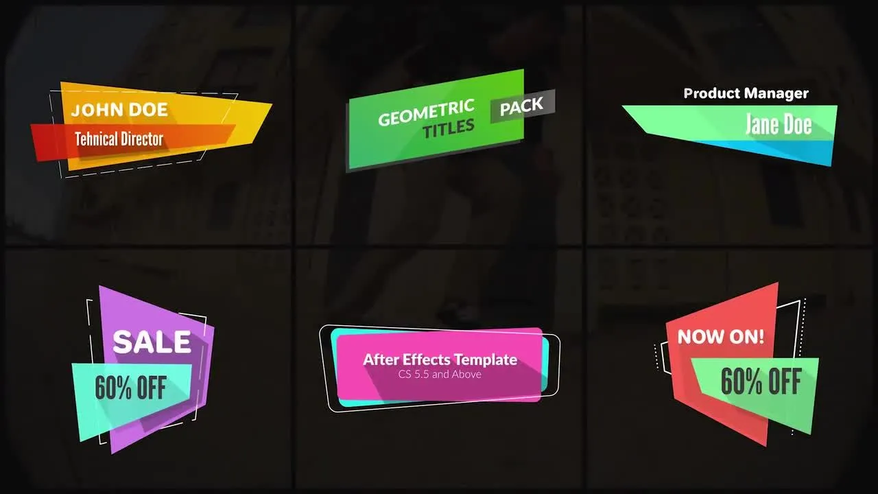 4K几何标题AE标题动画模板