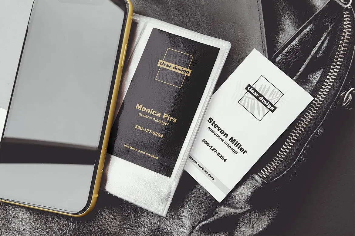 企业名片文件夹场景展示素材库精选模板 Business Card Holder Scene Mockup插图(1)