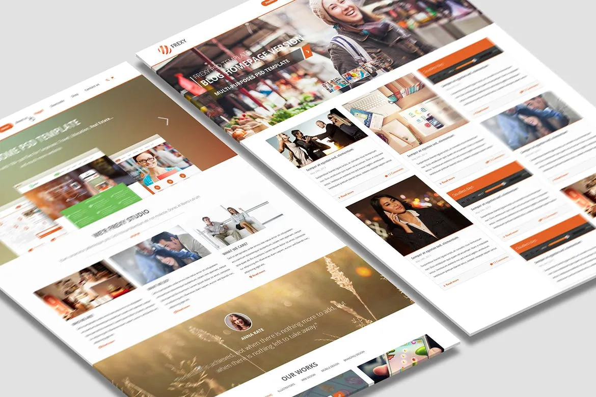 A4纸张大小网站设计效果图样机模板 A4 Paper MockUps插图(3)