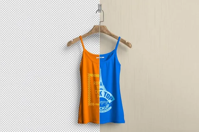 时尚女装印花背心服装样机 Women’s Tank Top Mockups插图(8)