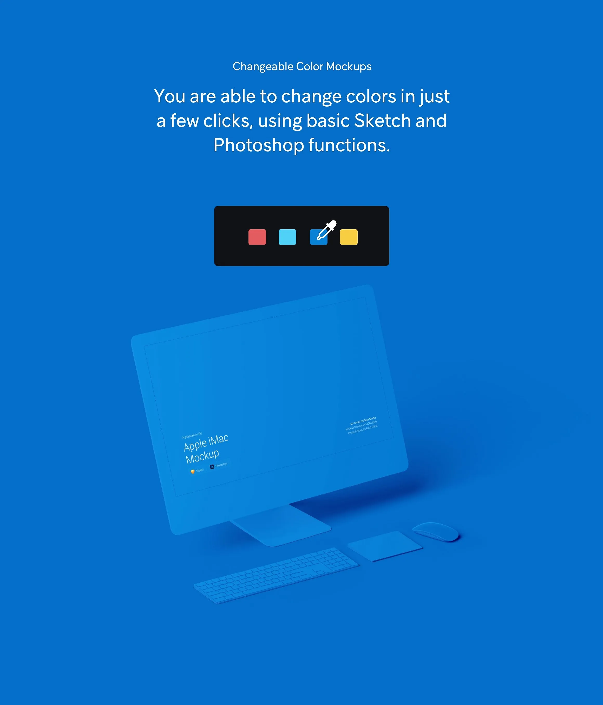 精美多彩全新iMac Pro，iMac展示模型Mockups样机下载插图(1)