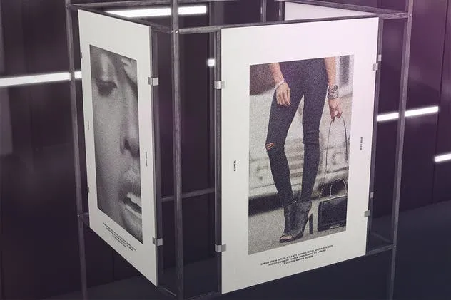 时尚展览广告海报展台样机 Exhibition Poster Stand Mockups插图(2)
