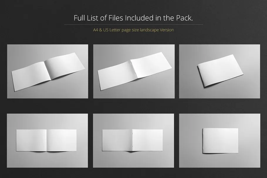 产品手册企宣小册子样机模板 Brochure Mock-Up / A4 Landscape插图(4)