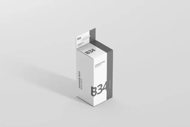 带挂钩的中等矩形尺寸包装盒子样机 Box Mockup – Medium Rectangle Size with Hanger插图(3)