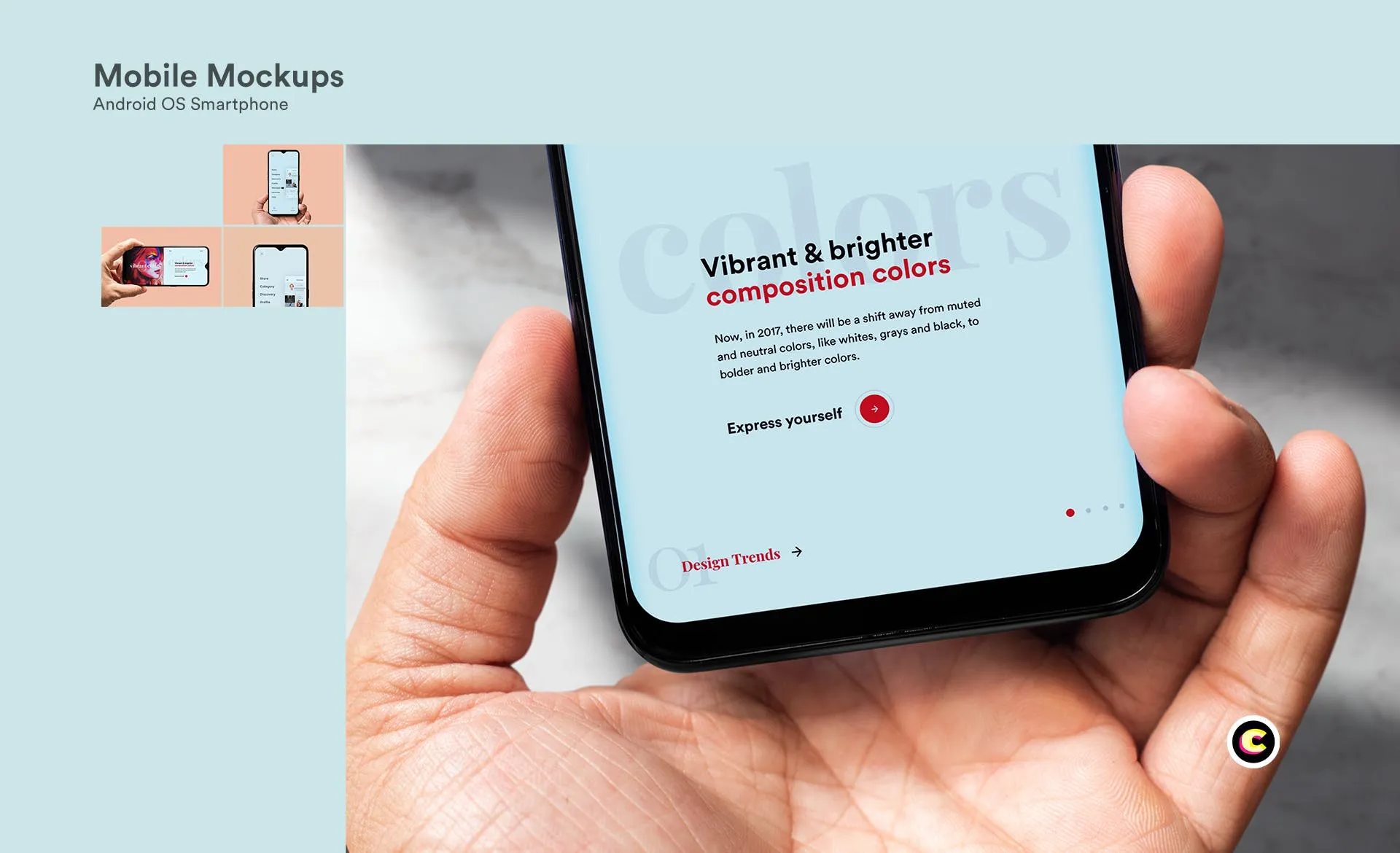 滴水屏智能手机屏幕预览样机模板 Mobile Mockups插图(2)