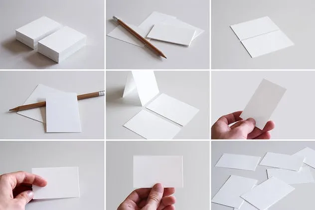 欧盟规格企业名片样机模板 Realistic Business Card Mockups for EU Size插图(1)