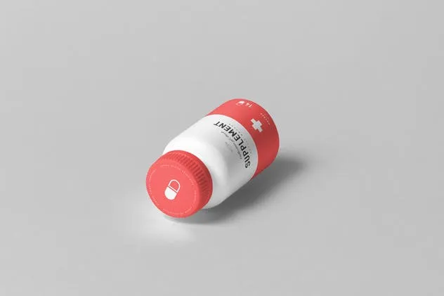 膳食补充剂营养品药罐和包装盒样机5 Supplement Jar & Box Mock-Up 5插图(8)