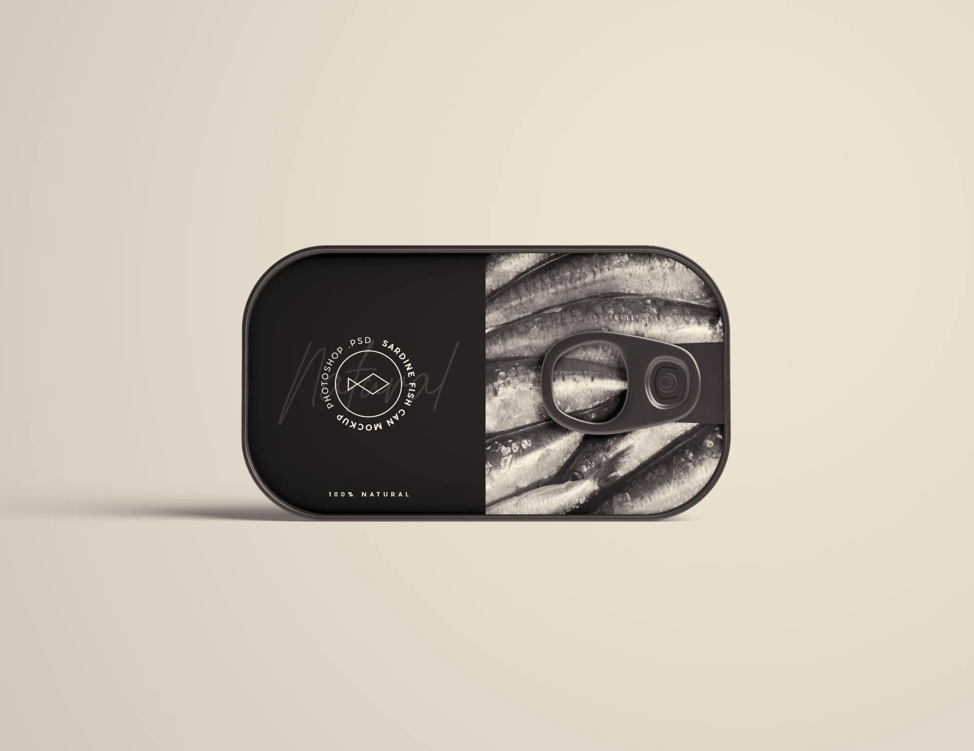 沙丁鱼罐头包装外观设计样机PSD模板 Sardine Can Mockup PSD插图(2)