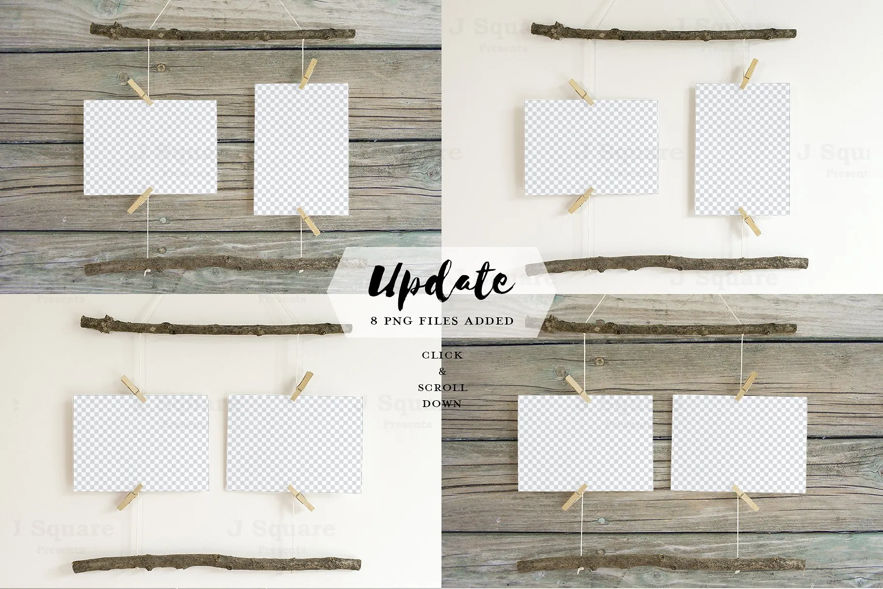 艺术作品展示样机 Rustic Mock Ups for 5:7 Art Prints插图(3)