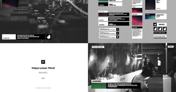 视频字幕条动画特效像素设计精选AE模板 Lower Third