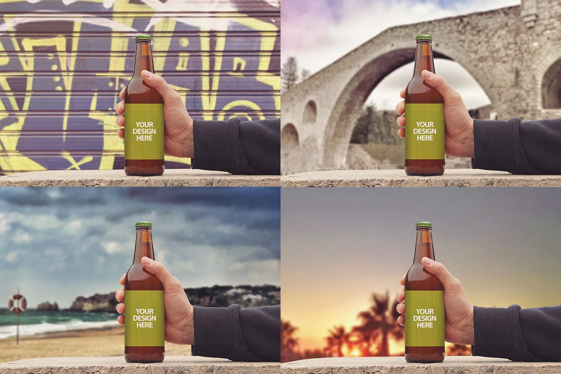 小瓶啤酒外观设计多角度演示样机 50cl Beer Bottle Mockup插图(2)