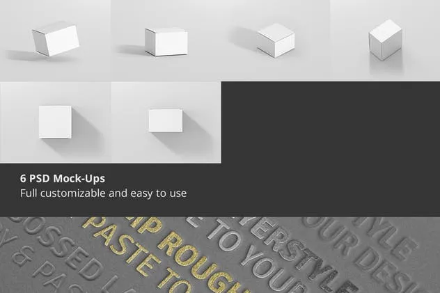 纸质包装盒外观设计样机模板 Package Box Mock-Up – Flat Square插图(1)