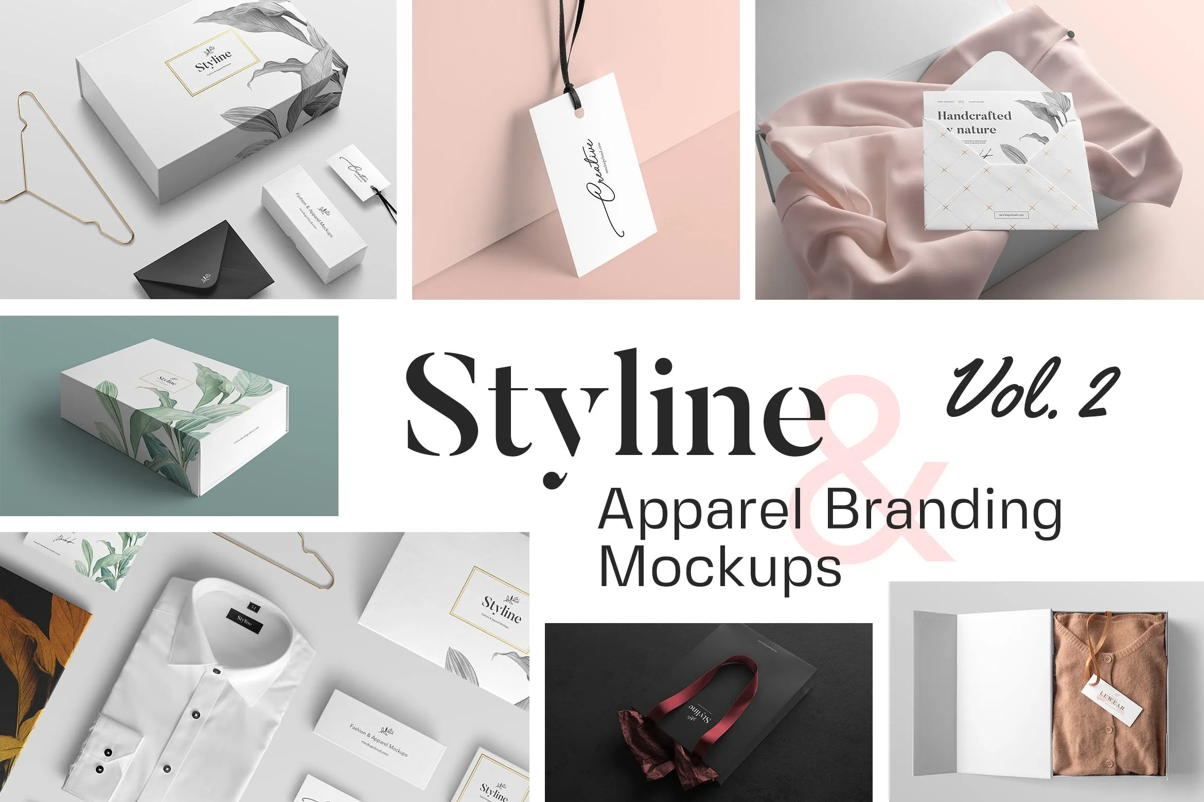 Styline系列时尚服饰品牌VI设计像素设计精选套装v2 Styline – Fashion and Apparel Mockups vol 2