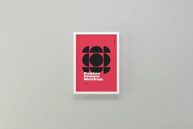 海报/照片简约白色框架样机模板 Poster Frame Mockups插图(1)
