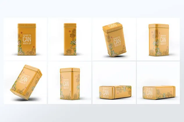 茶叶锡罐外观设计样机模板 Tin Cans Mock-Up Bundle插图(3)